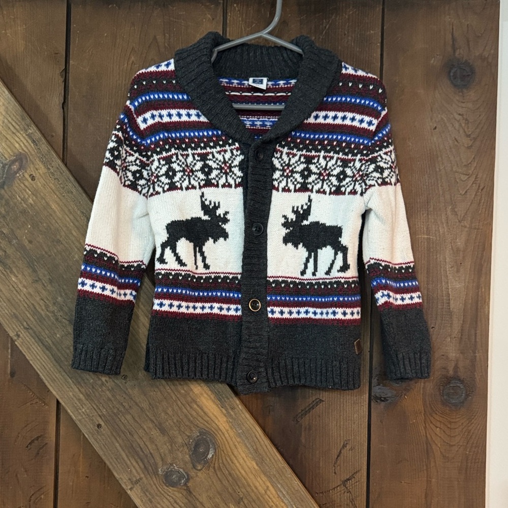 Janie and Jack Cozy Moose Sweater